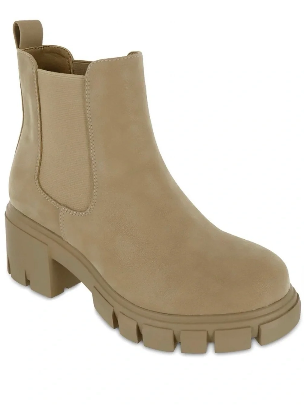 MIA Chunky Chelsea Ankle Boots in Taupe - Picture 2 of 5